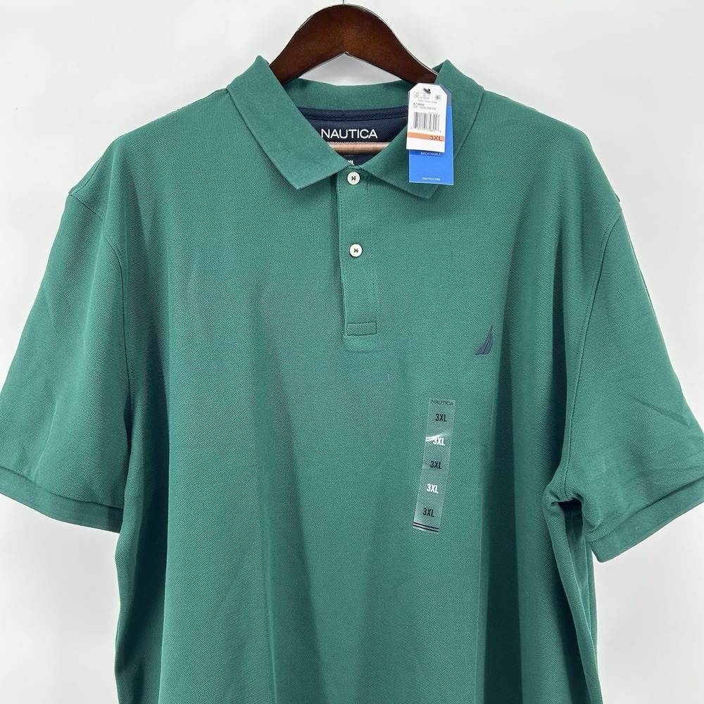 Nautica Performance Deck Polo Shirt Mens 3XL Green Golf Coastal Big Tall NWT - Picture 2 of 9